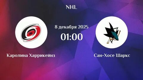 Каролина Харикейнс vs Сан-Хосе Шаркс: прогноз на матч НХЛ 8 декабря