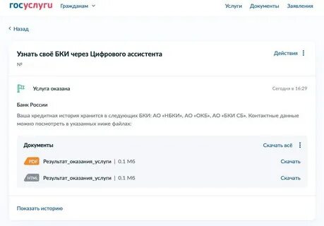 На Госуслугах разрешат бесплатный просмотр кредитной истории