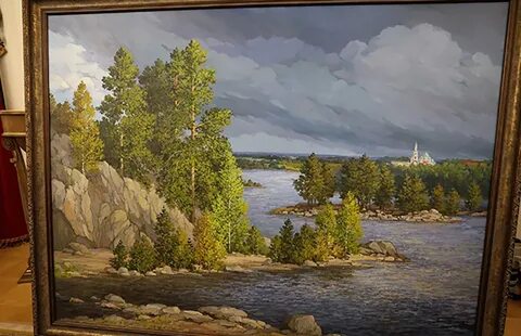 Лукашенко вручил Путину картину с Валаамом