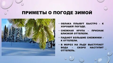 зимние приметы на погоду
