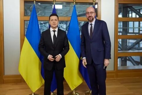 Владимир Зеленский и Шарль Мишель в Брюсселе