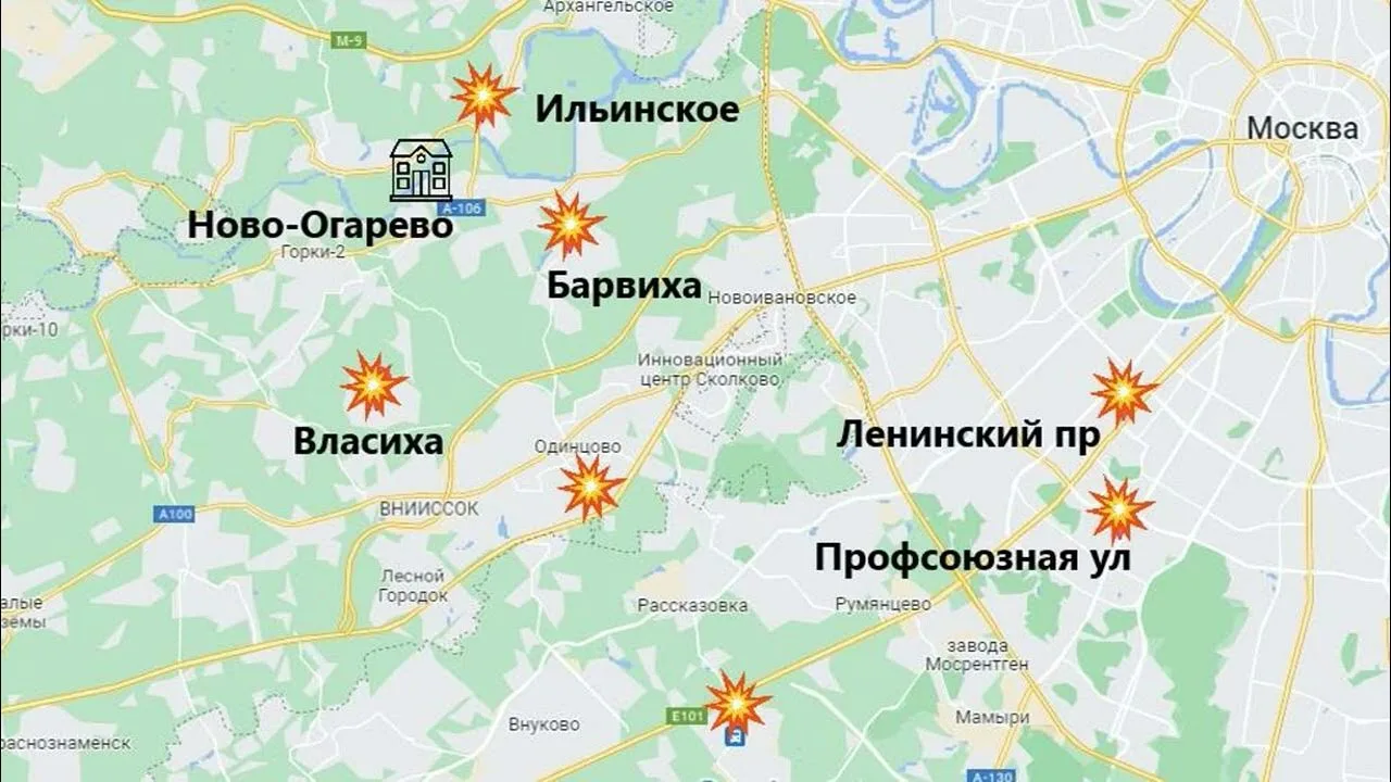 карта сбитых беспилотников