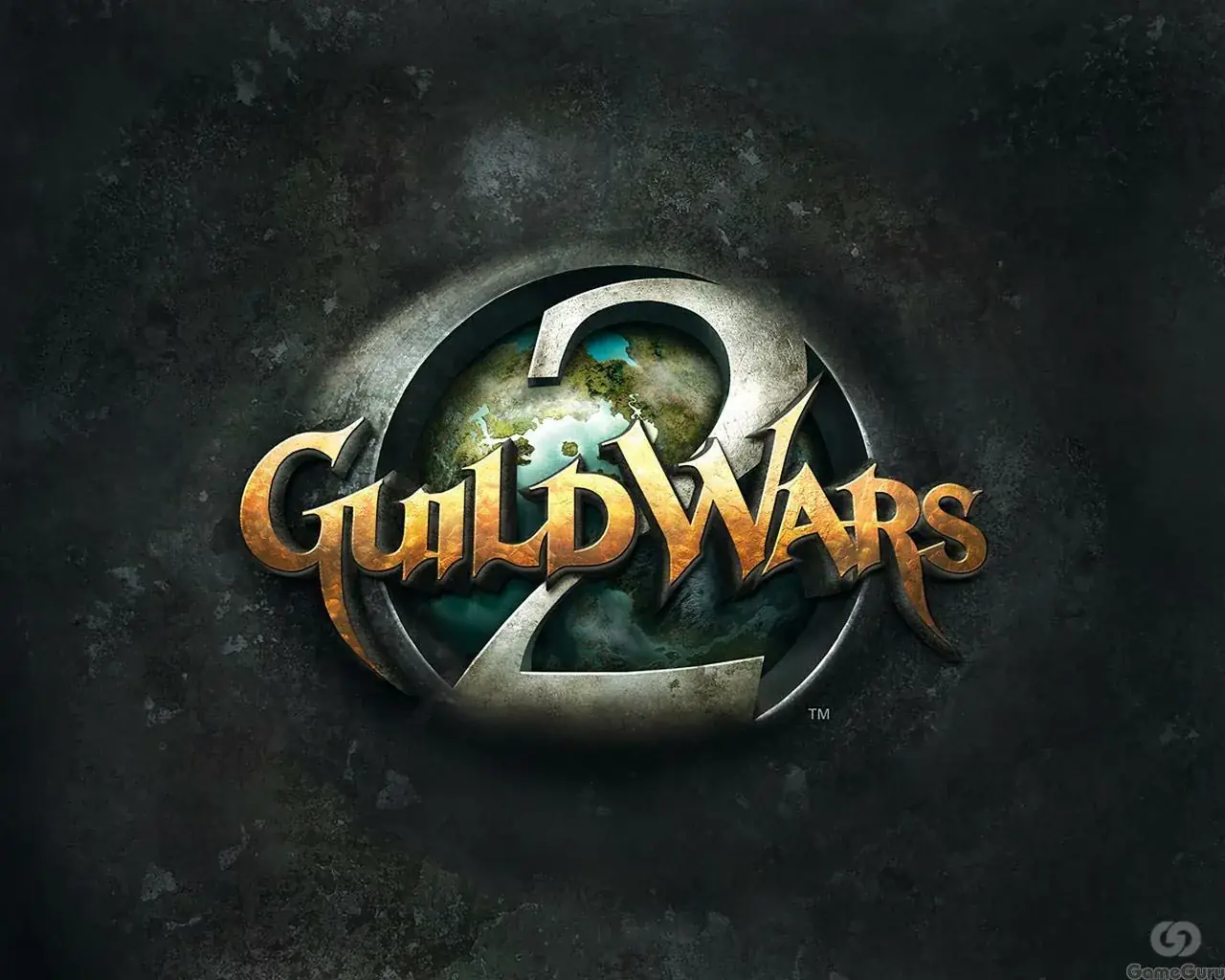 логотип guild wars 3 на фоне консоли