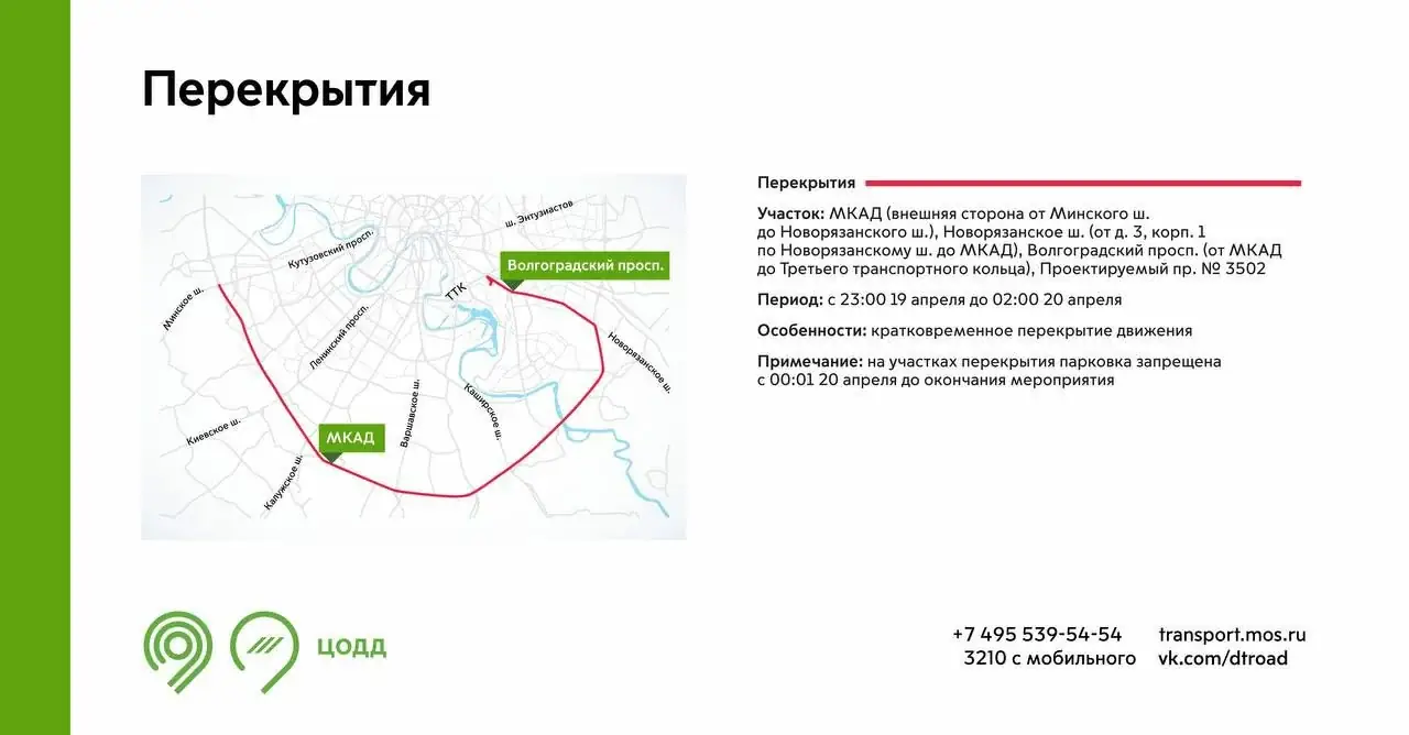 ограничения движения МКАД