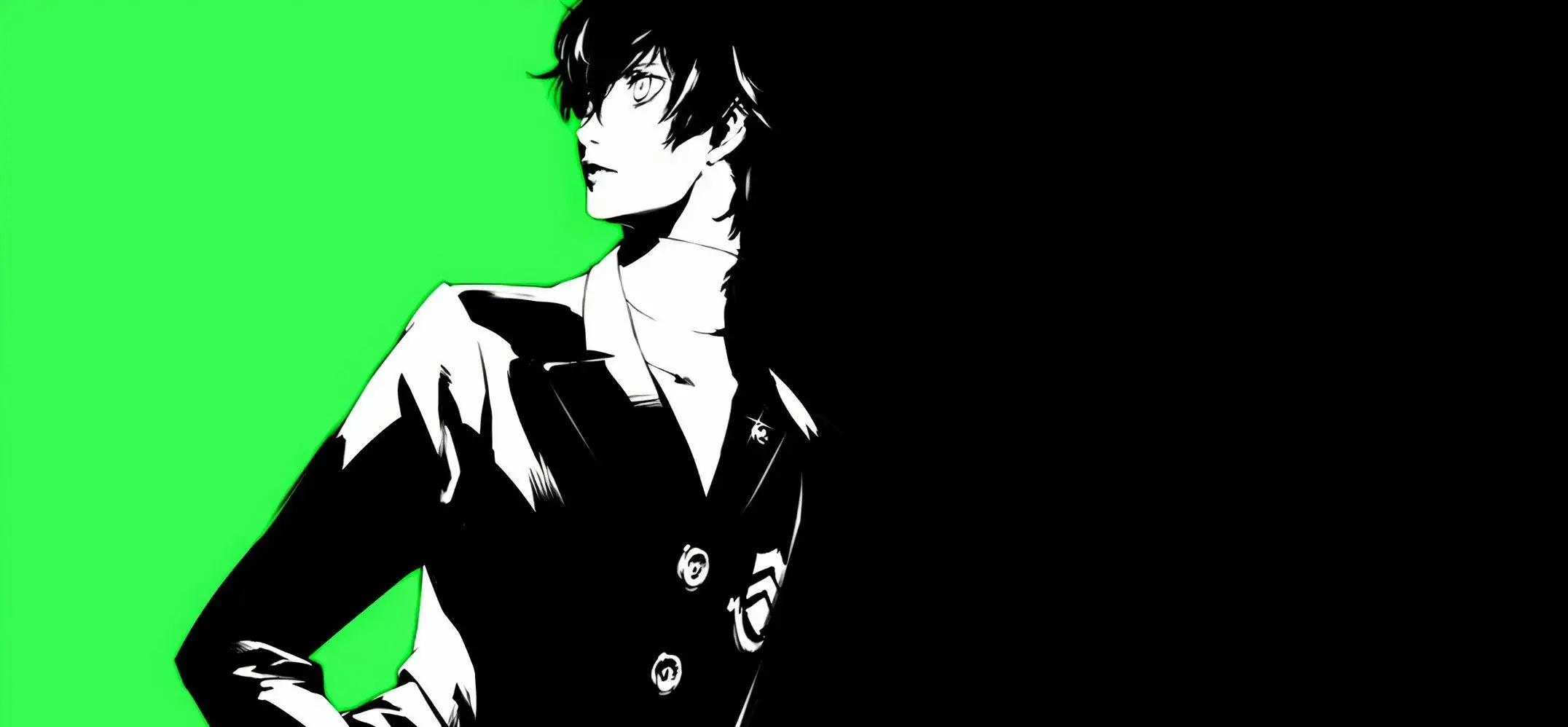 Persona 6 неоновый зеленый стиль