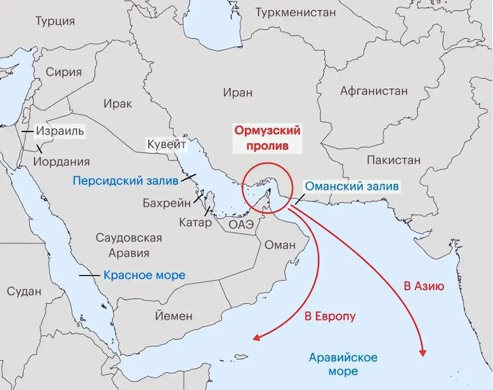 Ормузский пролив карта