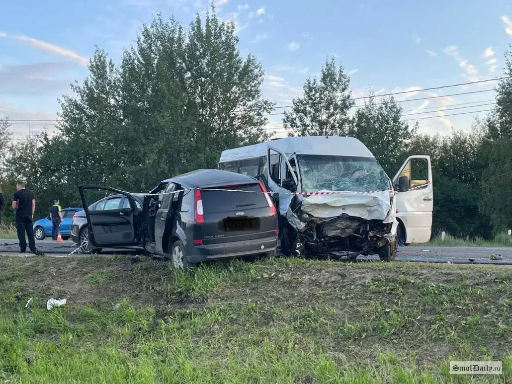 ДТП маршрутка Смоленск Краснинское шоссе последствия
