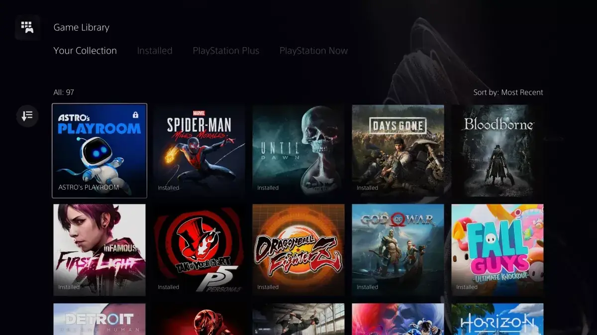 PlayStation Store digital library interface games collection