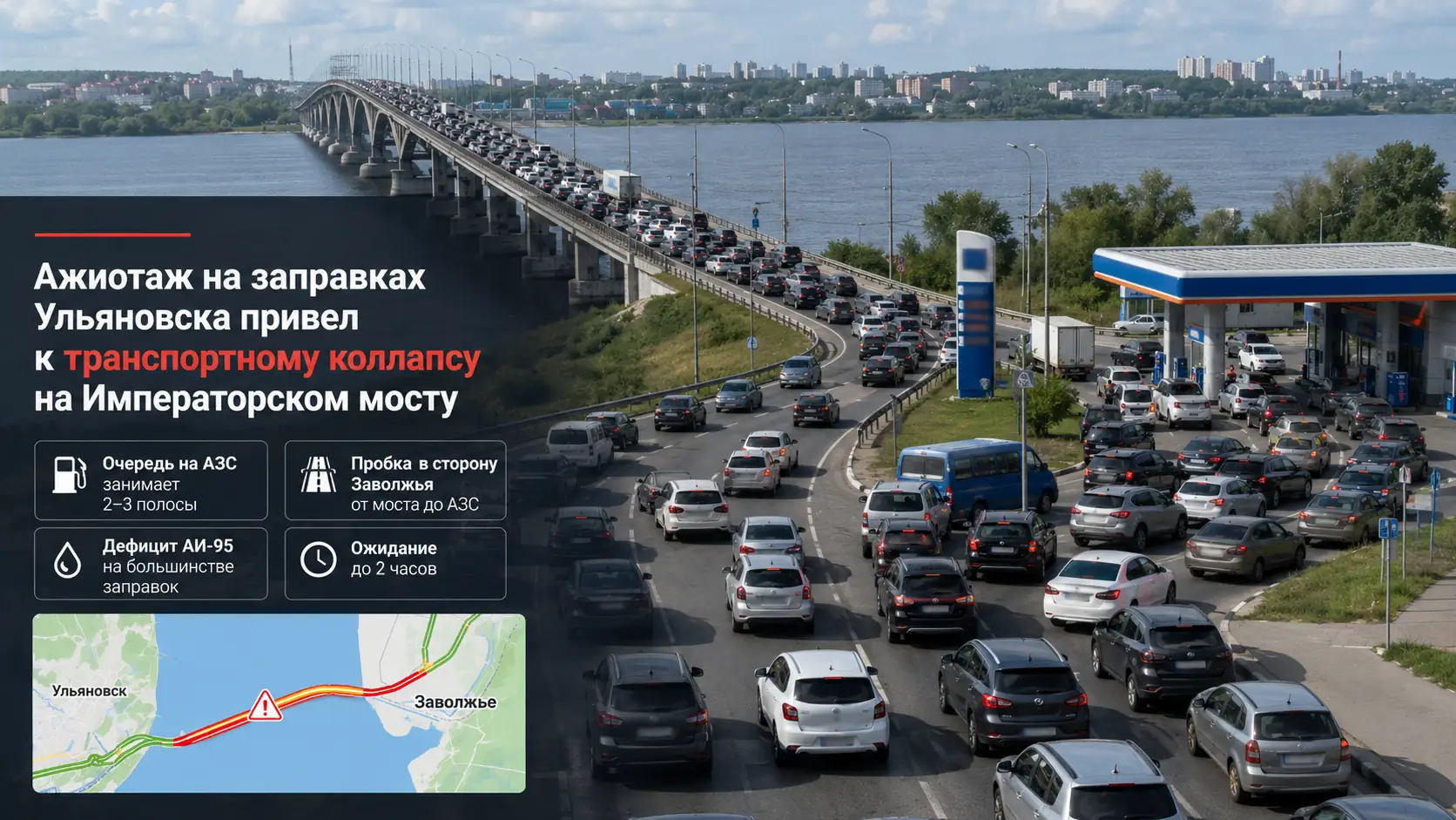 Императорский мост Ульяновск ремонт пробки