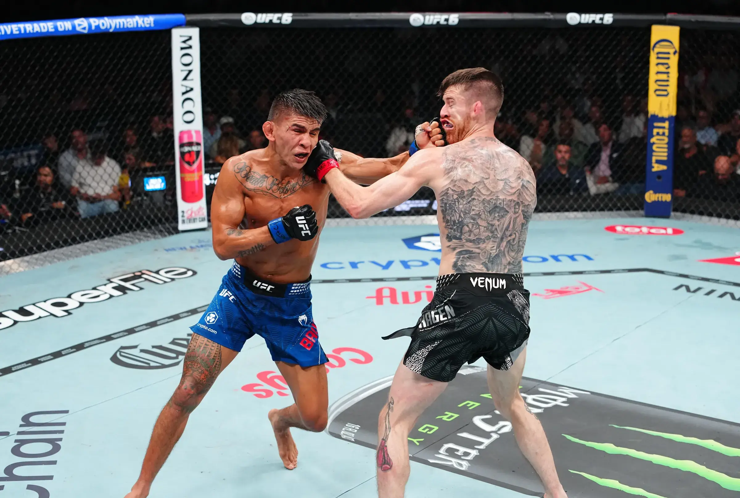 Mario Bautista Cory Sandhagen UFC 329 weigh in staredown