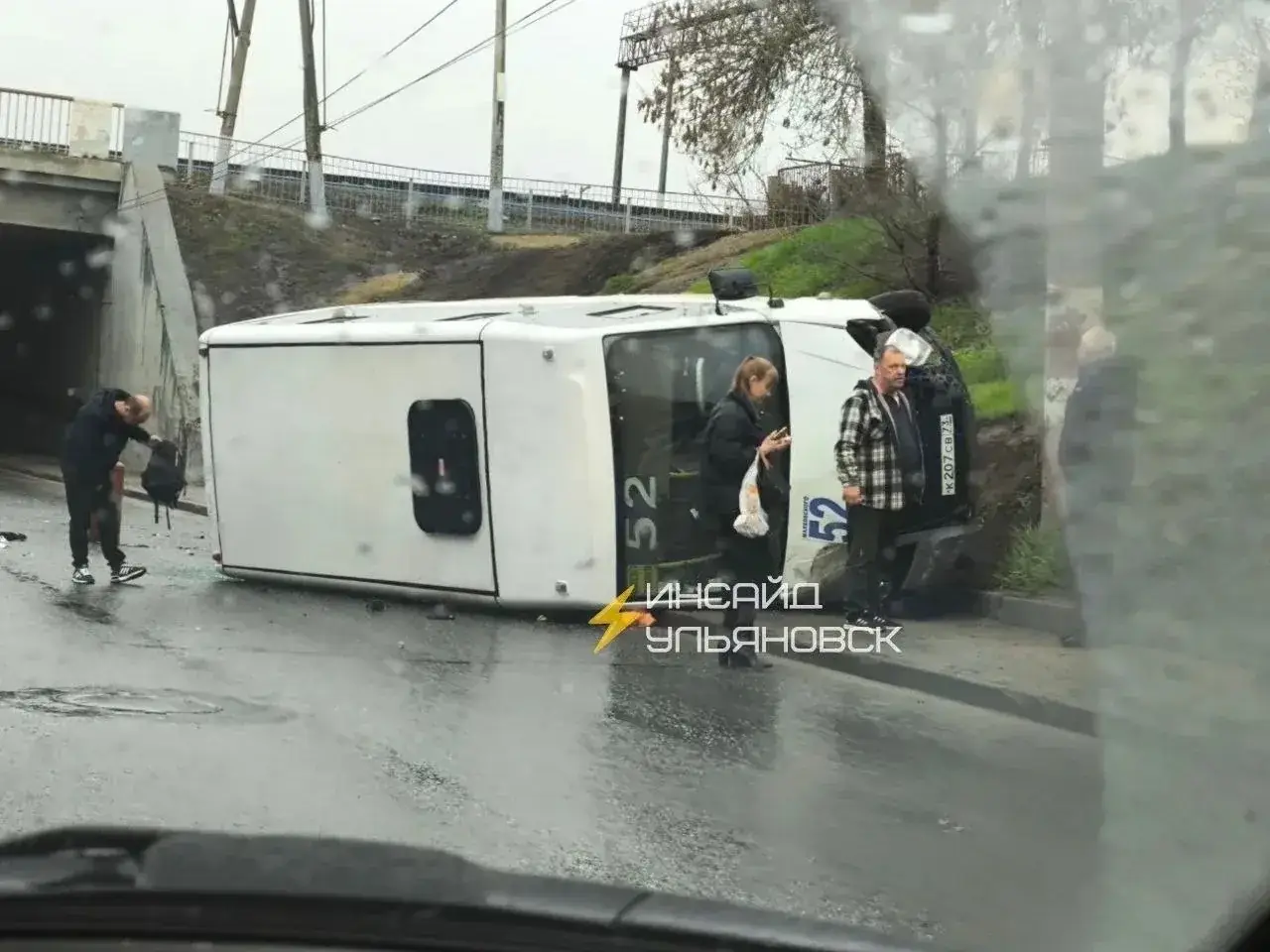 ДТП автобус Ульяновск область перевернулся