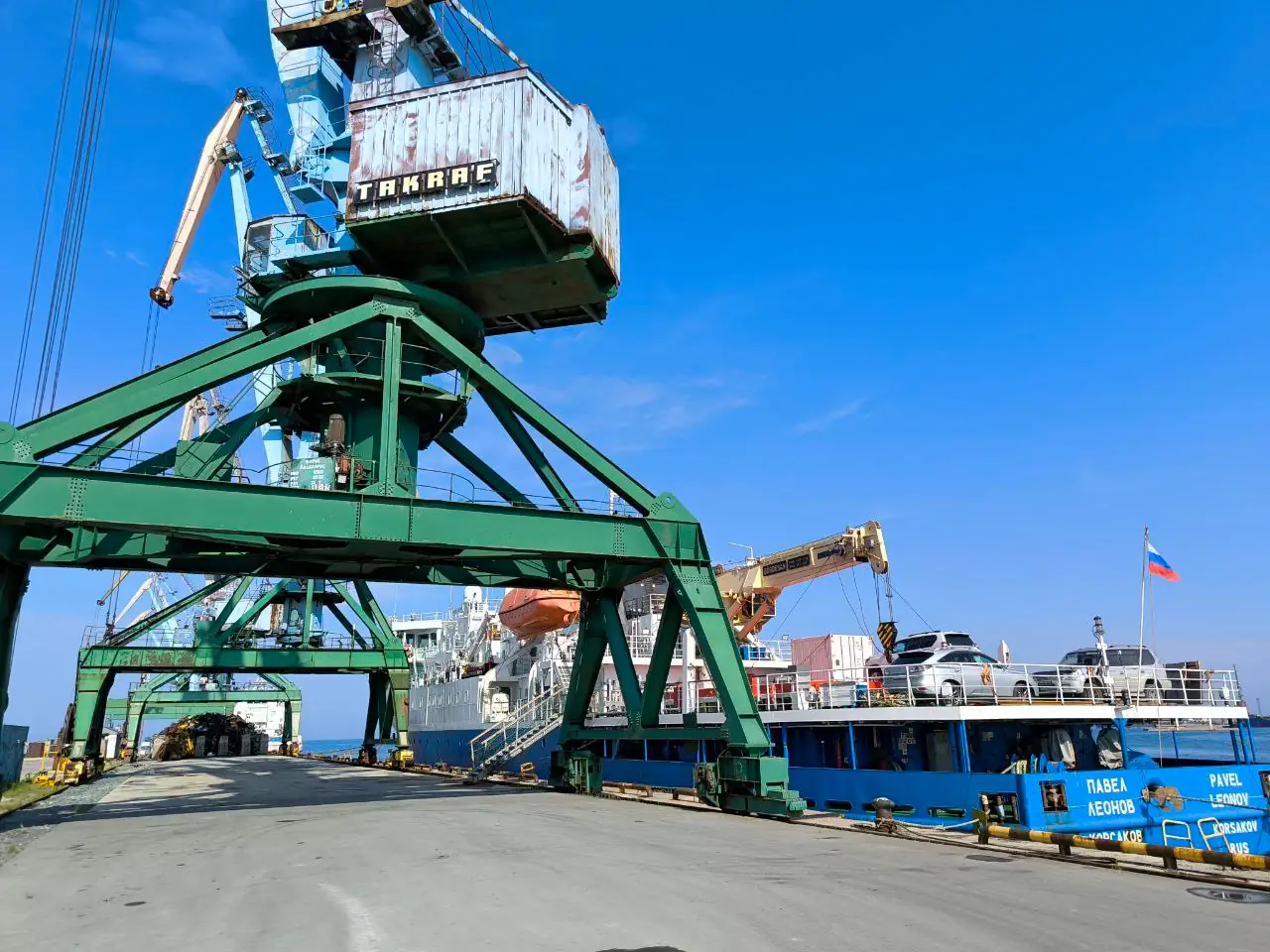 Korsakov port construction 2026