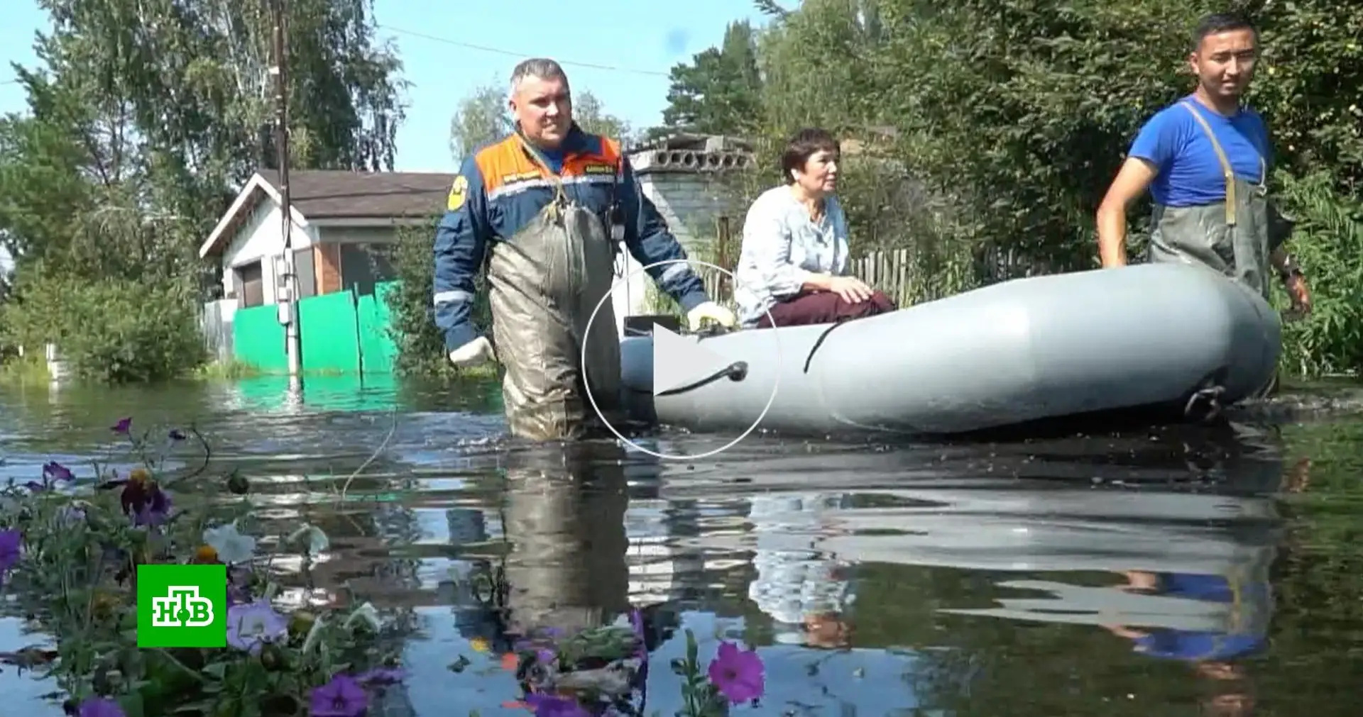 эвакуация Тюмень наводнение лодки
