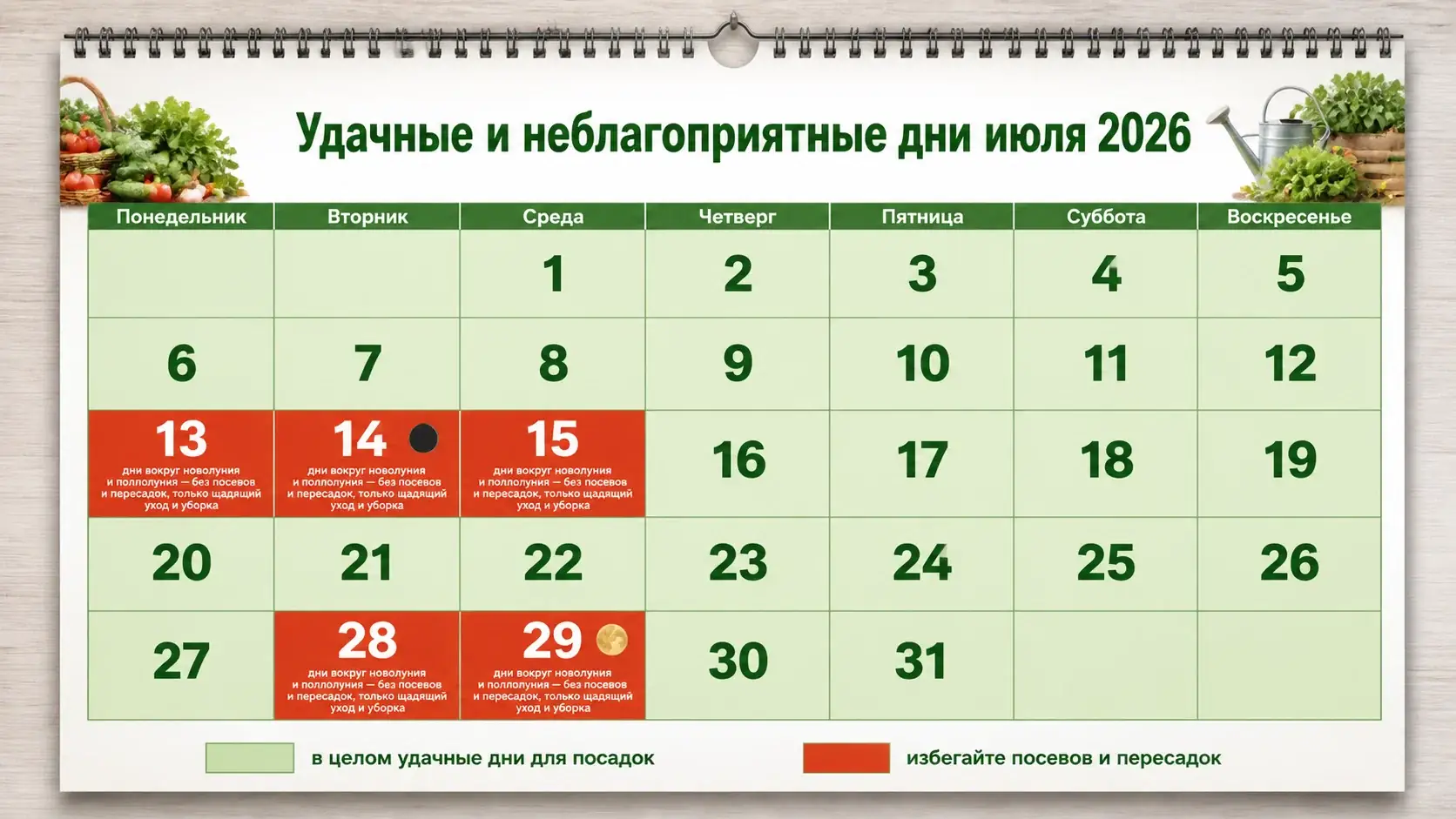 16 лунный день гармония 30 июля 2026