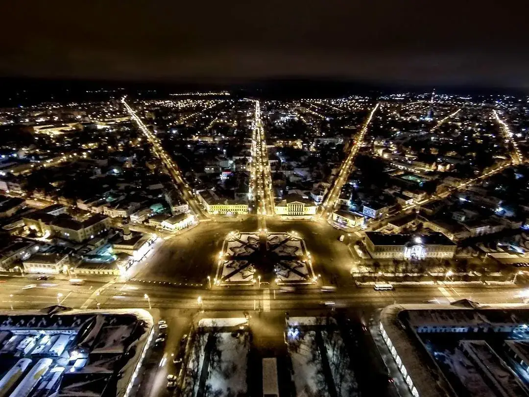 ночное небо над Волгой Кострома