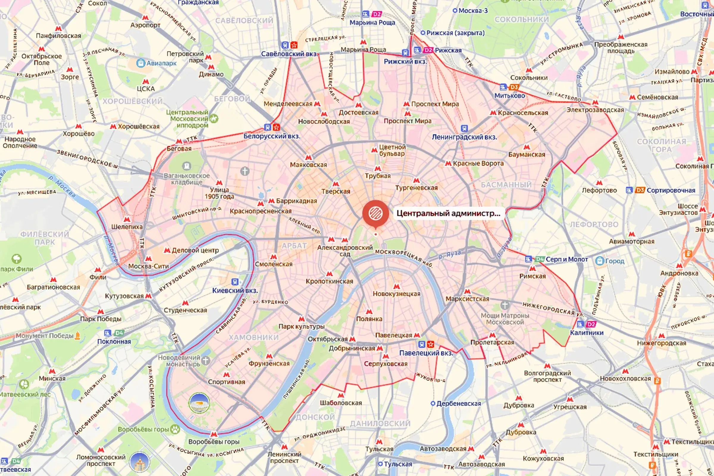 Москва районы карта