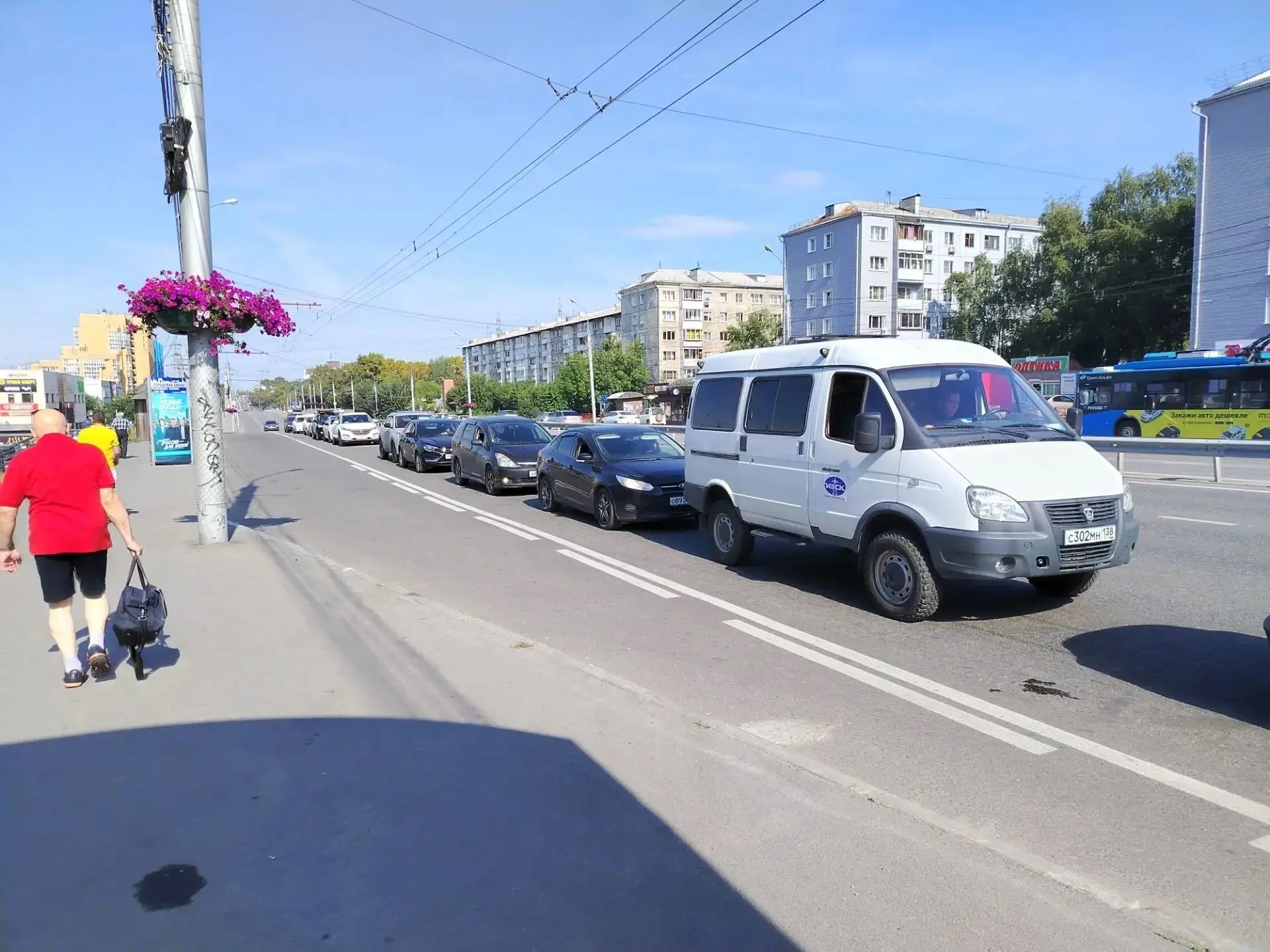 очередь на АЗС Иркутск бензин