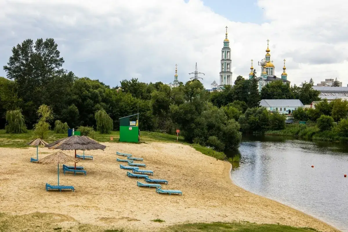 пляж на Цне Тамбов купание лето