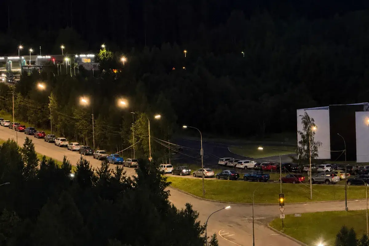 очередь на заправке Петрозаводск АЗС