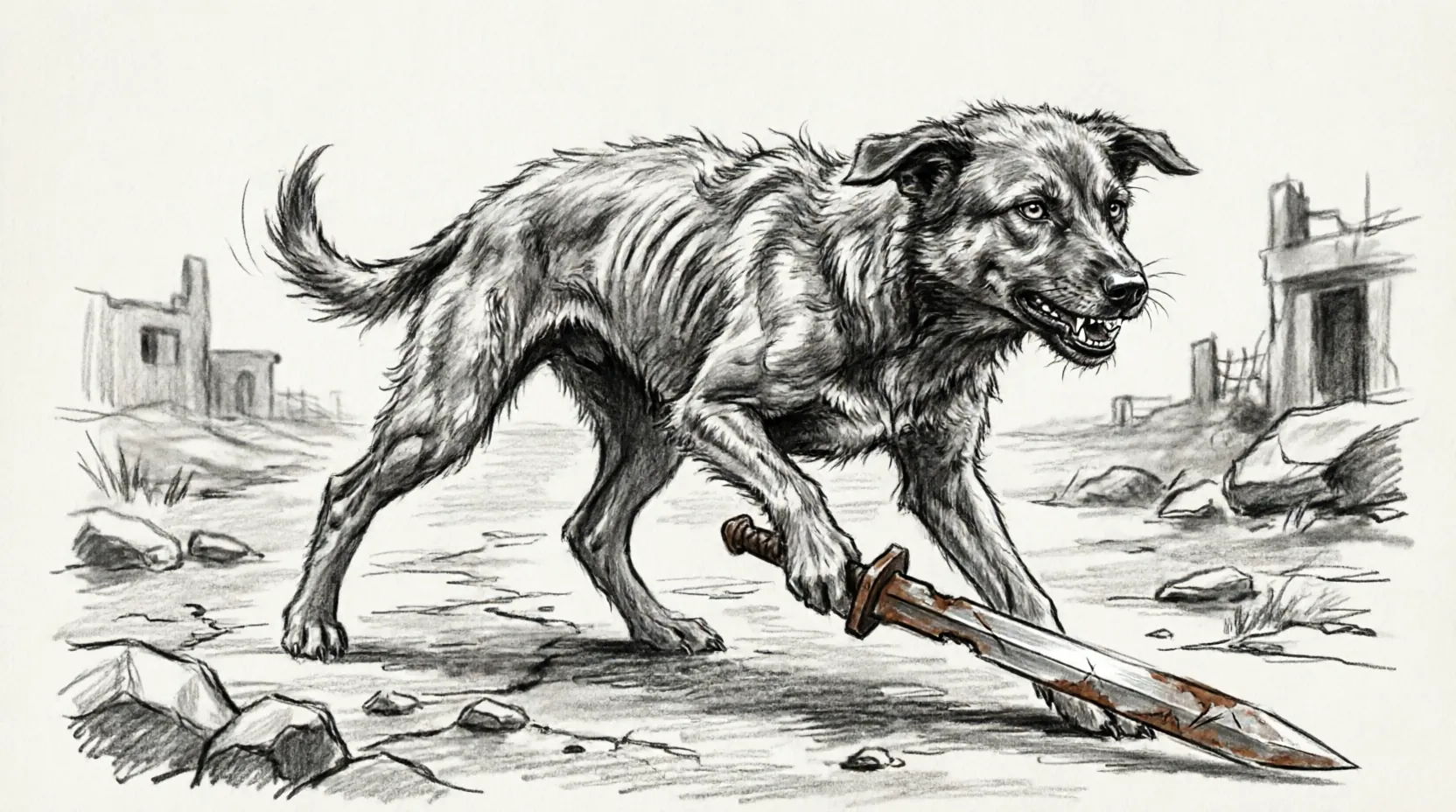 Stray Dog nobody cares gameplay dog with sword