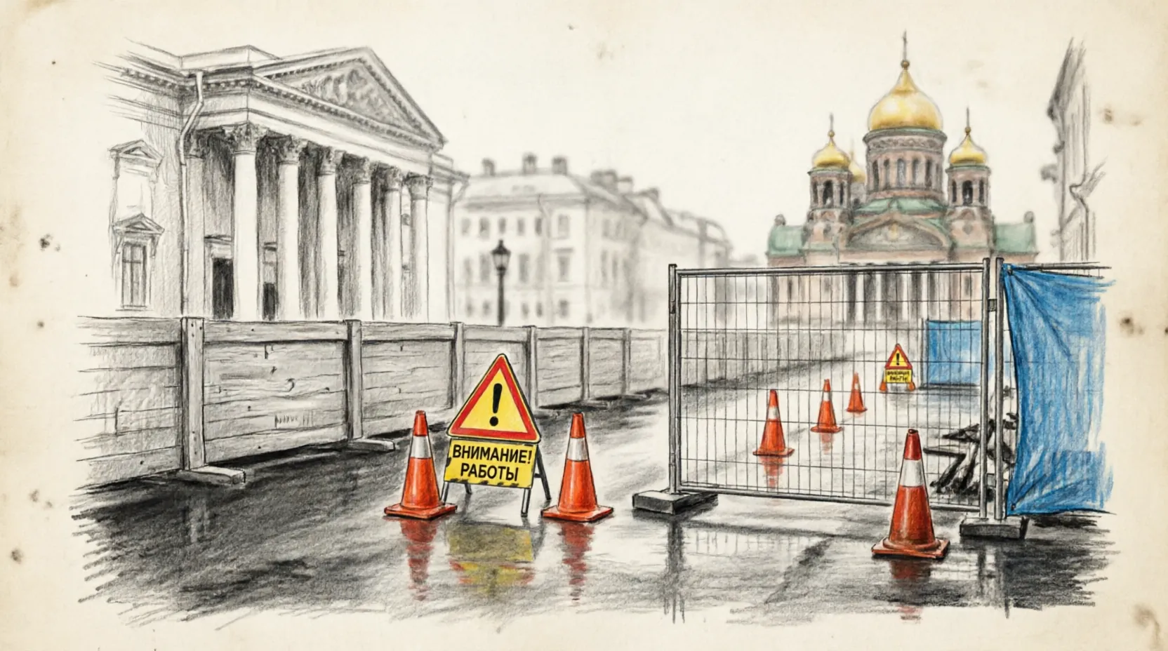 дорожные работы Санкт-Петербург перекрытия
