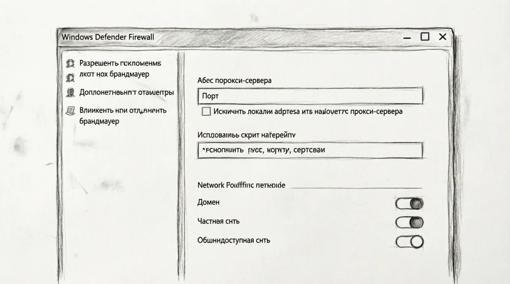 настройки прокси сервера брандмауэр windows