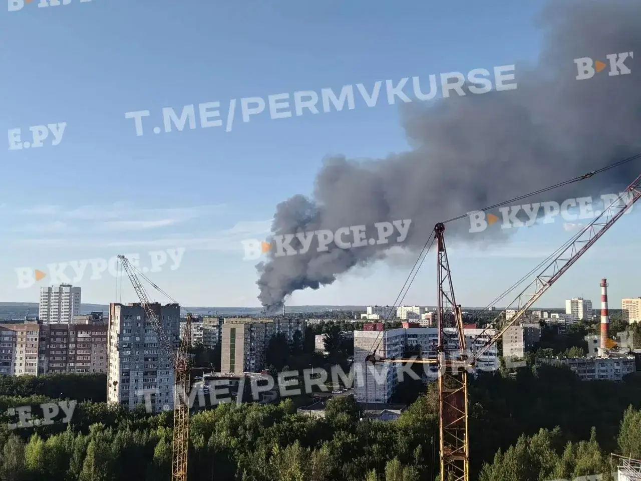 пожар на заводе в Новых Лядах Пермь
